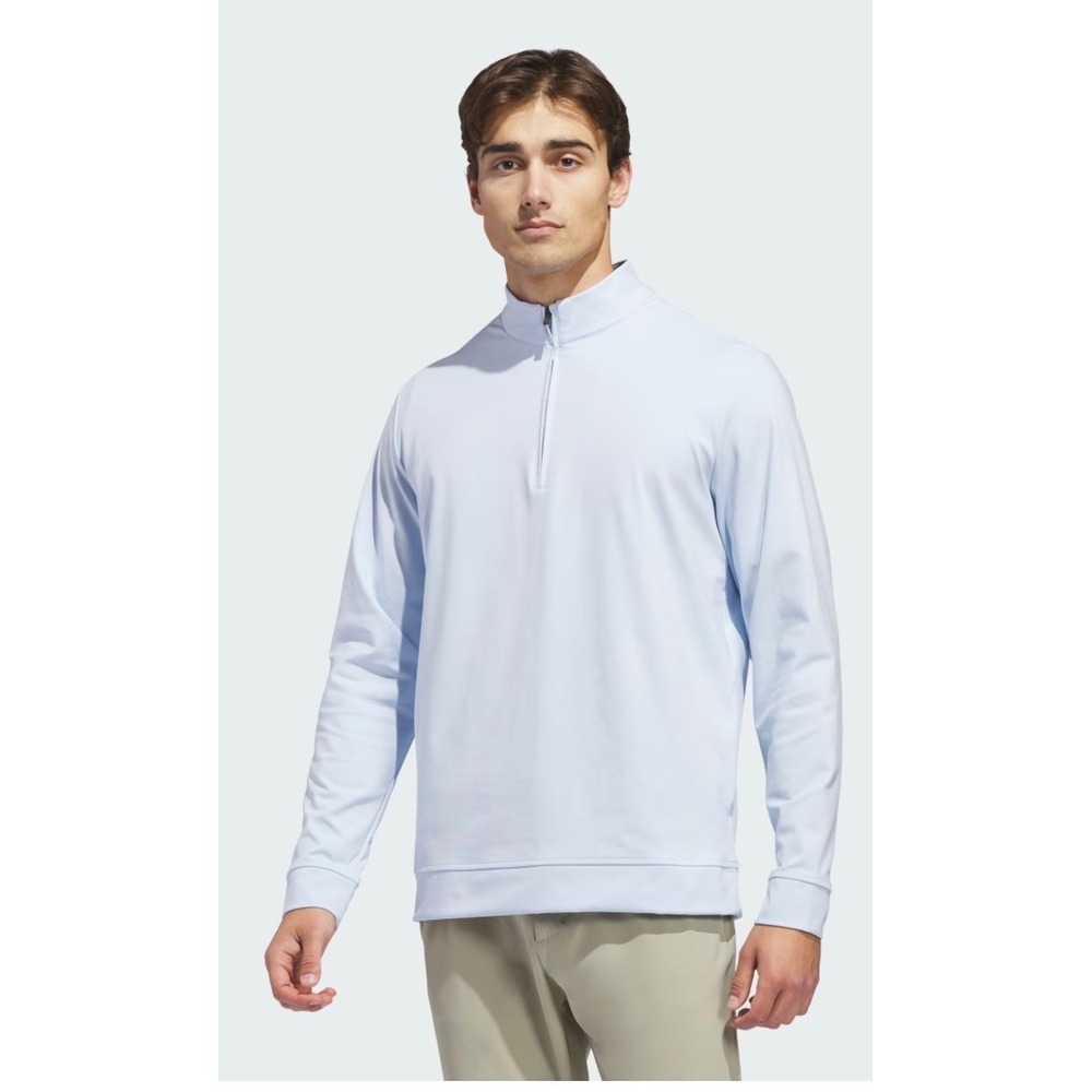 Adidas Mens Ultimate365 Classic Quarter-Zip Golf Pullover Crystal Sky JVU39 XL